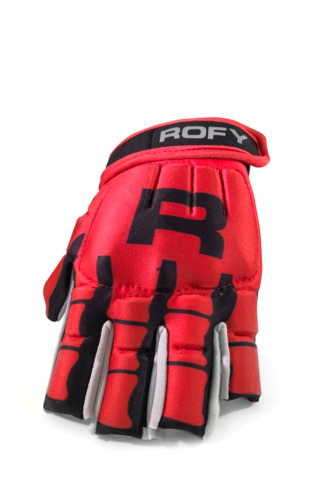 Rofy Hockey protectiehandschoen rood skull